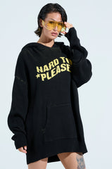 HARD TO PLEASE OVERSIZED HOODED SWEATER