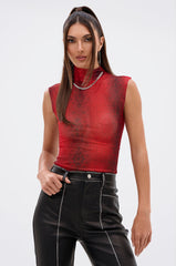 SEXY LITTLE SNAKE MESH TOP IN RED
