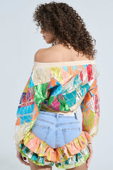 LIFE IS BUT A DREAM OFF THE SHOULDER SWEATSHIRT