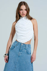 MIAMI NIGHTS HALTER NECK TIE BACK TOP