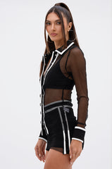 CANT GET ENOUGH MESH BUTTON DOWN