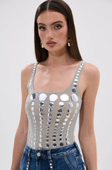 ILLUSION POLKA DOT BODYSUIT