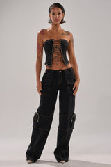 FEELING FRISKY CARGO DENIM PANT