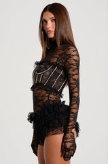 MOMENTS IN TIME GLOVED LACE BODYSUIT