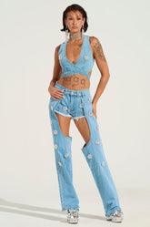 DIVALICIOUS DENIM CHAPS
