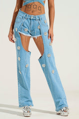 DIVALICIOUS DENIM CHAPS