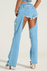 DIVALICIOUS DENIM CHAPS