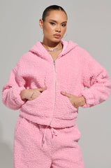SOUR CANDY SHERPA ZIP UP HOODIE