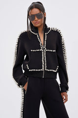 BALLS TO THE WALL ZIP UP SWEATSHIRT IN BLACK