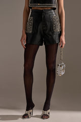 DANCE THE NIGHT AWAY FAUX LEATHER SHORT