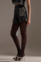 DANCE THE NIGHT AWAY FAUX LEATHER SHORT