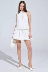 DRESSED FOR ANY OCCASION WHITE POPLIN MINI DRESS