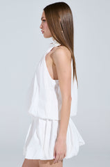 DRESSED FOR ANY OCCASION WHITE POPLIN MINI DRESS
