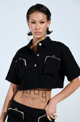 GIVE ME THE MONEY HONEY BUTTON DOWN TOP