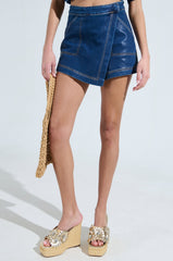 THINKIN ABOUT YOU WAX DENIM SKORT