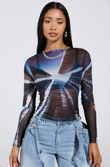 SKYS THE LIMIT MESH LONG SLEEVE TOP