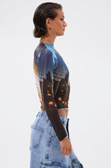 BIG CITY LONG SLEEVE MESH TOP