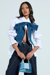 JULIE DENIM BOW BUTTON DOWN