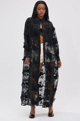 AMARIA LONG LACE BUTTON UP SHIRT