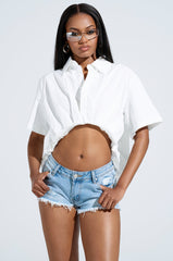 SHINE ON BUTTON DOWN BUBBLE TOP