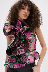 JULIETTE EXAGGERATED RUFFLE BLOUSE