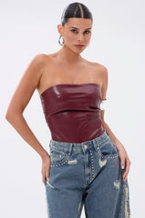 LUSH LIFE FAUX LEATHER BODYSUIT