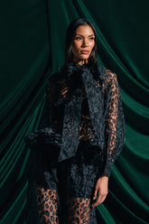 CHEETAH SISTA TIE FRONT BLOUSE