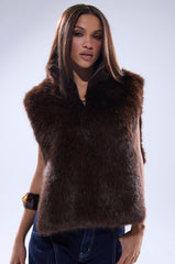 SURE THANG FUR TURTLENECK PULLOVER