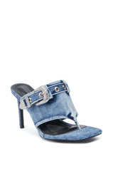 AZALEA WANG JULIJA DENIM THONG STILETTO SANDAL