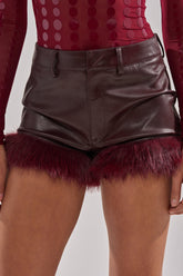 THE BEST FAUX LEATHER SHORTS WITH FUR