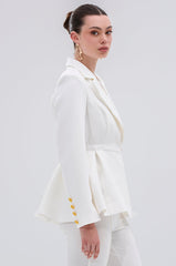 CANARY PEPLUM BLAZER IN WHITE