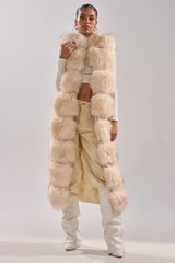 LUXURIOUS FAUX FUR HOODED VEST