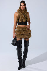 WILD AND FREE FUR MINI SKIRT