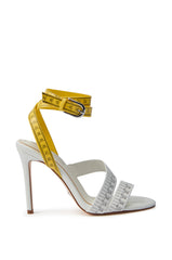 AZALEA WANG KASHIA WHITE MULTI TAPE MEASURE STRAP SANDAL