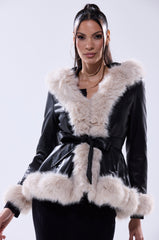 HOODED KENZY FUR TRIM MOTO