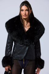 CELESTE FUR TRIM BLAZER