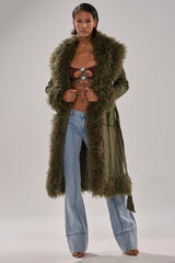 JADE FUR TRIM TRENCH