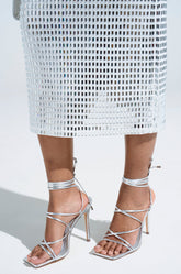 AZALEA WANG LAURA SILVER STILETTO SANDAL