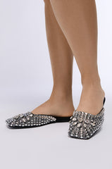 AZALEA WANG MERRICK SILVER RHINESTONE FLAT