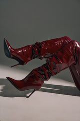 AZALEA WANG MITICA BURGUNDY PATENT SLOUCH BOOT