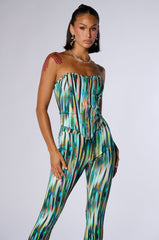 TRIPPY MULTICOLOR FRONT ZIP UP CORSET