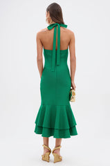 LUCY MIDI BANDAGE DRESS IN KELLY GREEN