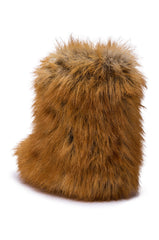 AZALEA WANG NADIANNA TAN FLAT FUR BOOTIE