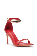 AZALEA WANG NEMTI RED PU WITH GOLD EMBELLISHMENT SANDAL