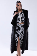 DOWNTIME FAUX FUR VEST IN BLACK