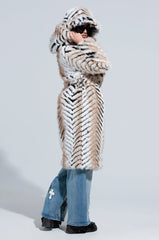 LOLA HOODED FAUX FUR JACKET