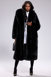 OSLO FAUX FUR COAT IN BLACK