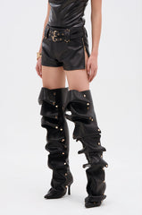 TOO HOT FOR YOU FAUX LEATHER HOT SHORT