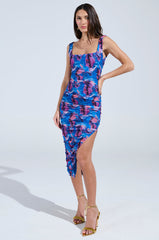 YOU MAKE ME BLUSH ABSTRACT MIDI DRESS