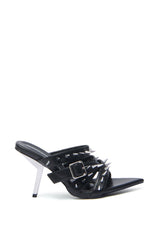 AZALEA WANG PEREGRINE BLACK STUD AND SPIKE MULE SANDAL